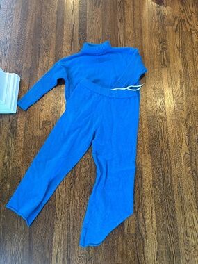 Pink Lily- Blue Knit Sweater Matching Set- Medium